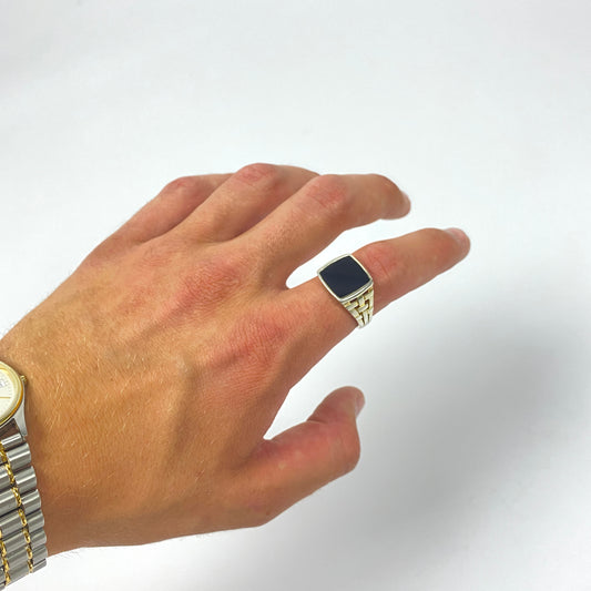 925 Sterling Silber Onyx Ring