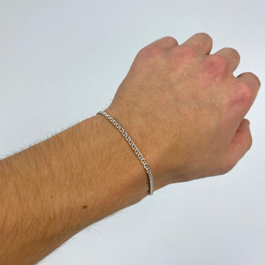 925 Sterling Silber Panzer Armband