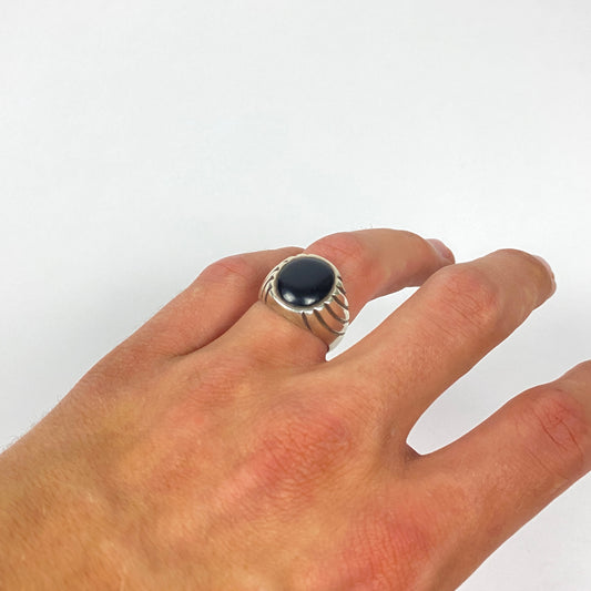 925 Sterling Silber Onyx Stone Ring