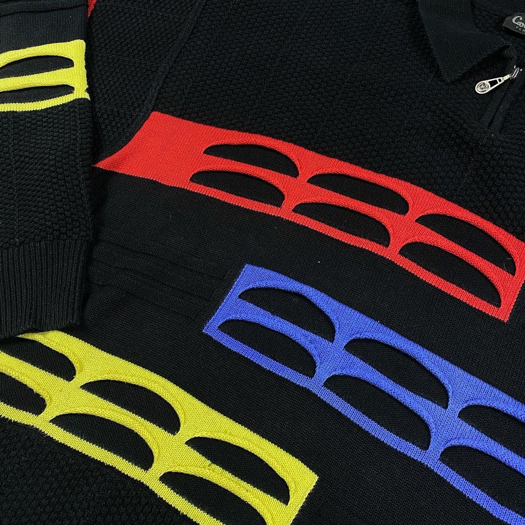 CARLO COLUCCI Half-Zip Knit Sweater