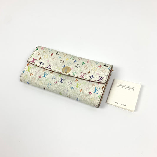 LOUIS VUITTON x MURAKAMI Multi Color Leder Geldbeutel / Portemonnaie