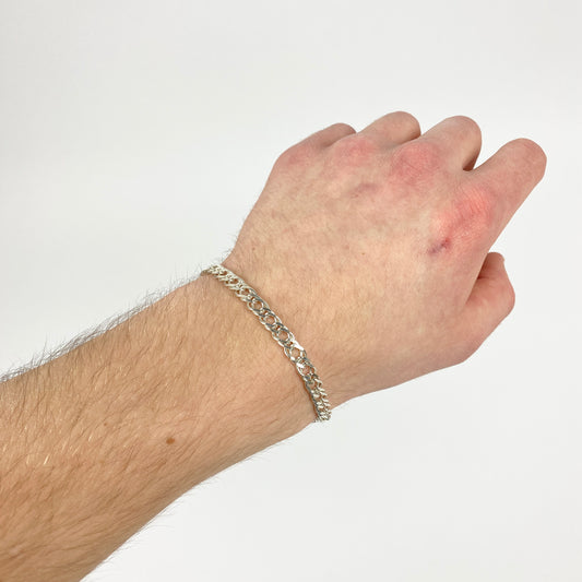 925 Sterling Silber Doppelpanzer Armband