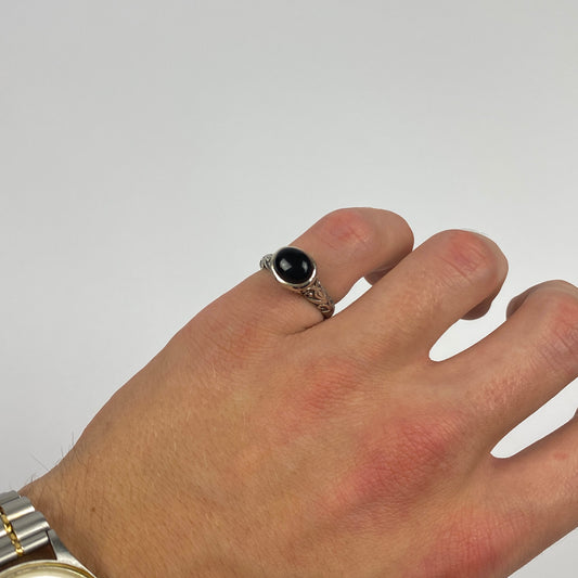 925 Sterling Silber Onyx Ring