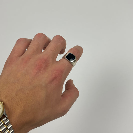 925 Sterling Silber Onyx Ring