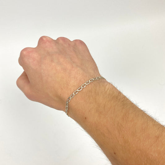 925 Sterling Silber Panzer Armband