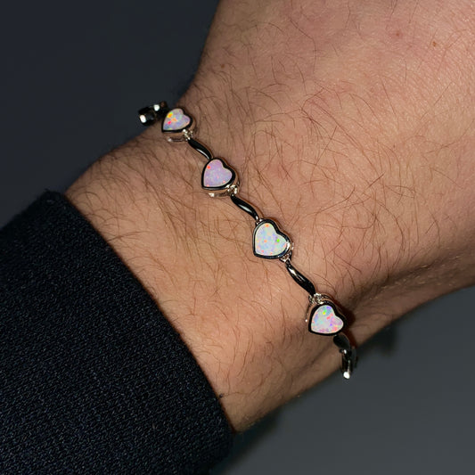 925 Sterling Silber Opal Armband