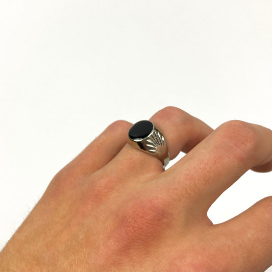 925 Sterling Silber Onyx Ring