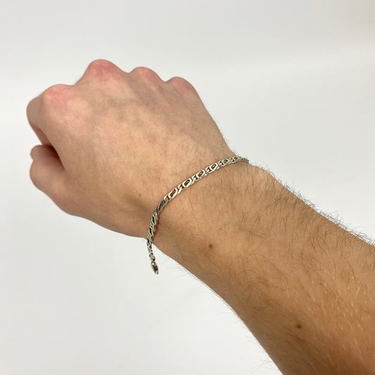 925 Sterling Silber Doppelpanzer Armband