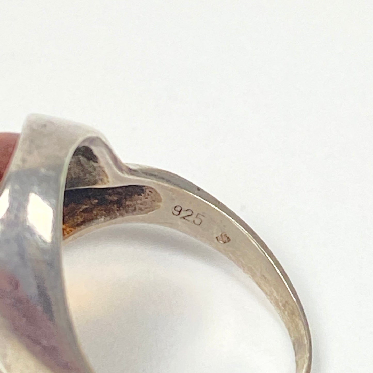 925 Sterling Silver Amber Ring