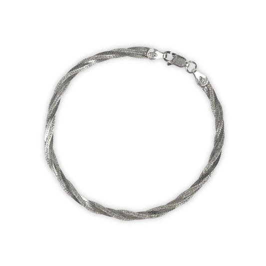 925 Sterling Silver Braided Bracelet / Armband