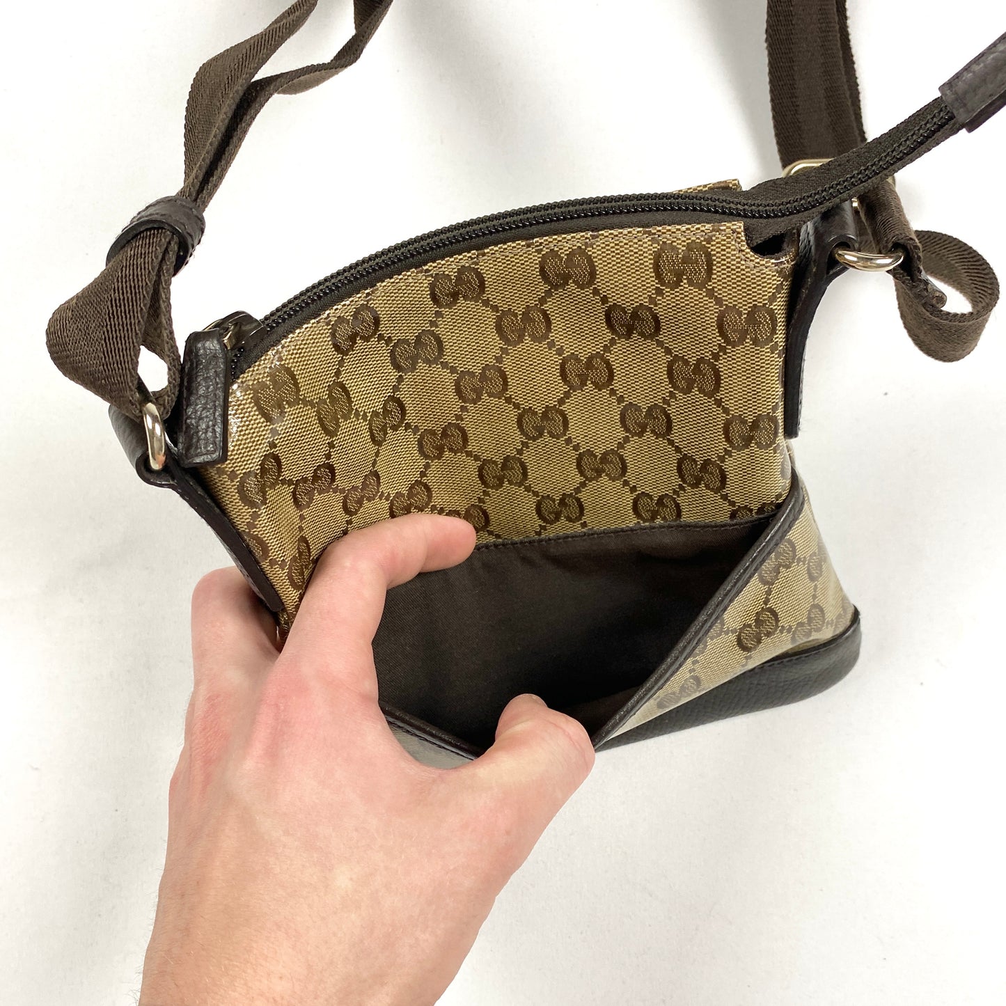 GUCCI Shiny Monogram Shoulder Bag