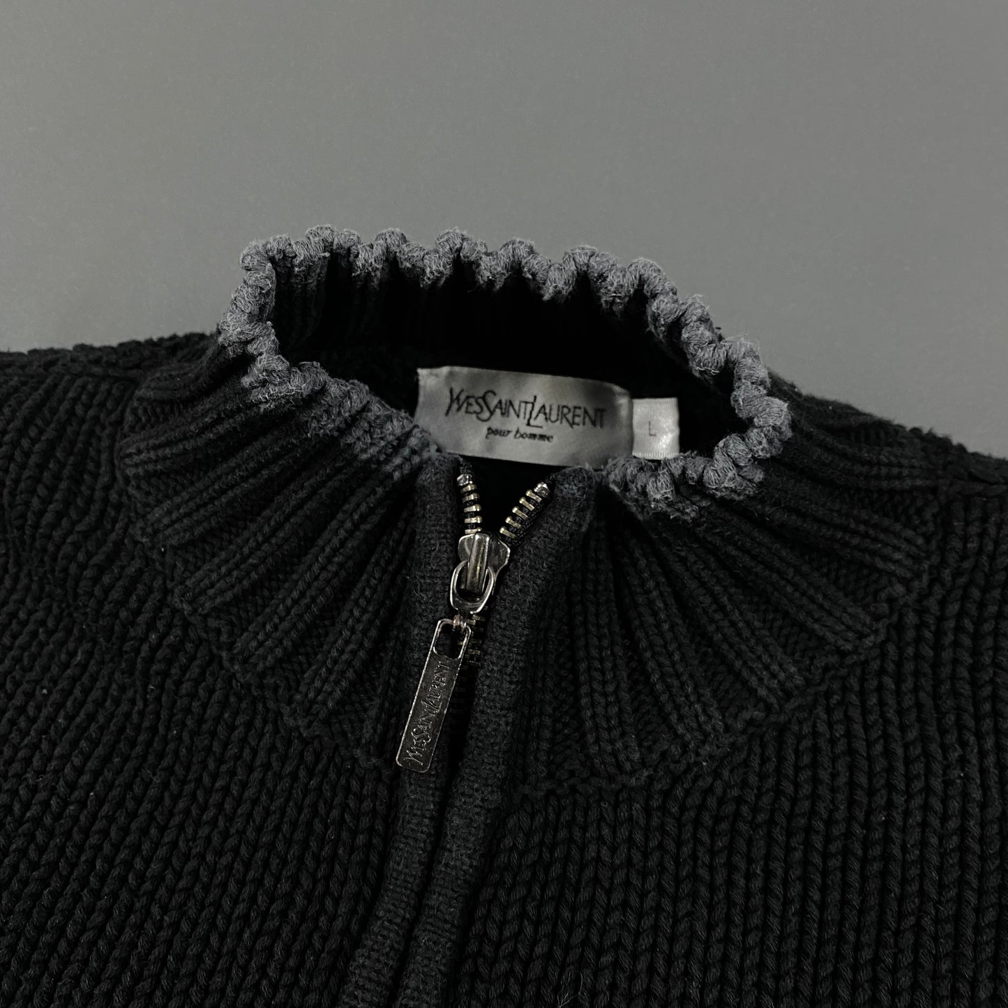 Vintage YVES SAINT LAURENT Knit Zip-Sweater