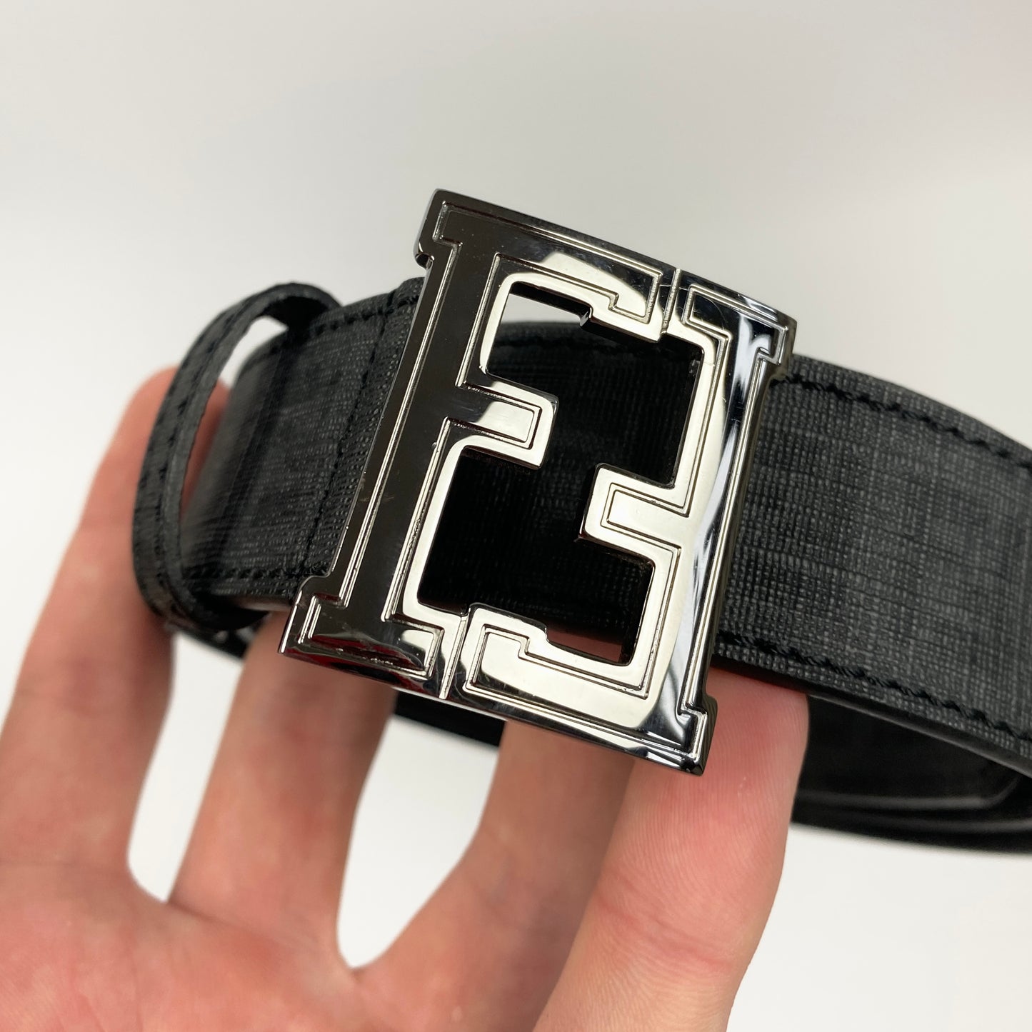 FENDI Monogramm Leather Belt / Gürtel