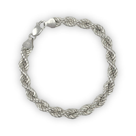 925 Sterling Silber Rope Armband
