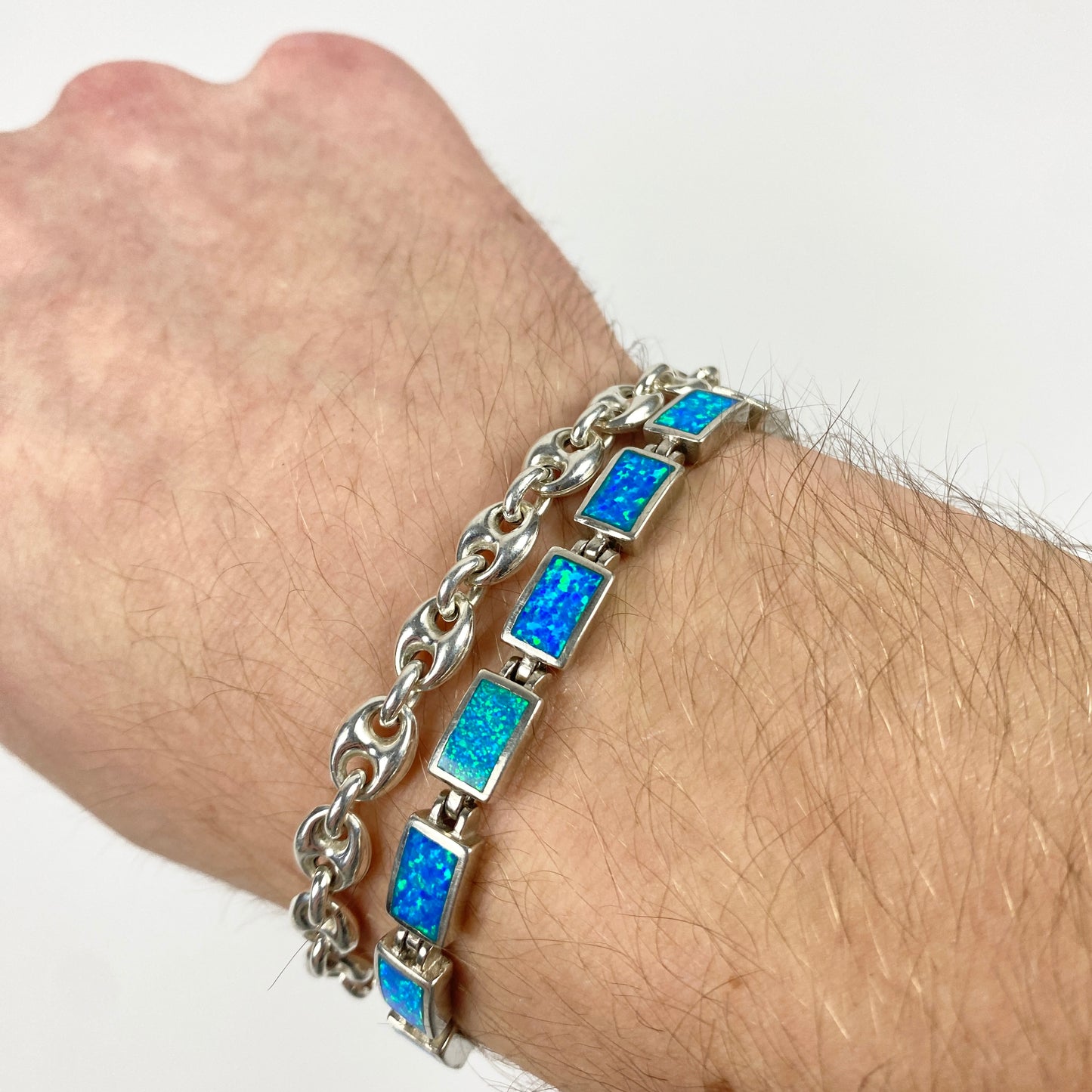 925 Sterling Silver Opal Bracelet